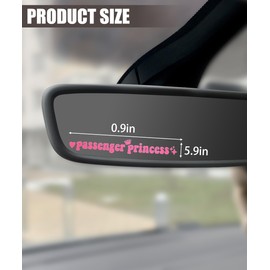 RACOONA Car Stickers,Car Decor,Funny Car Decals,Cute Car Accessories for Women Girls,Car Window Decal,Automotive Use Passenger Princess Mirror Stickers for Car Window Rearview Mirror (Pink)