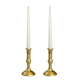 Royal Imports Portavelas Cónico Dorado, Portavelas Cónicos de Metal Moderno, Decoración de Centro de Mesa para Hogar o Boda, Juego de 2 Piezas, 6"