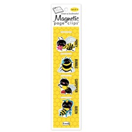 Bees Illustrated Magnetic Page Clips Set of 4 by Re-marks
