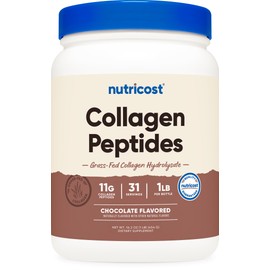 Nutricost Collagen Peptides Powder 1LB (454 G) (Chocolate) - Grass Fed Bovine Collagen Hydrolysate