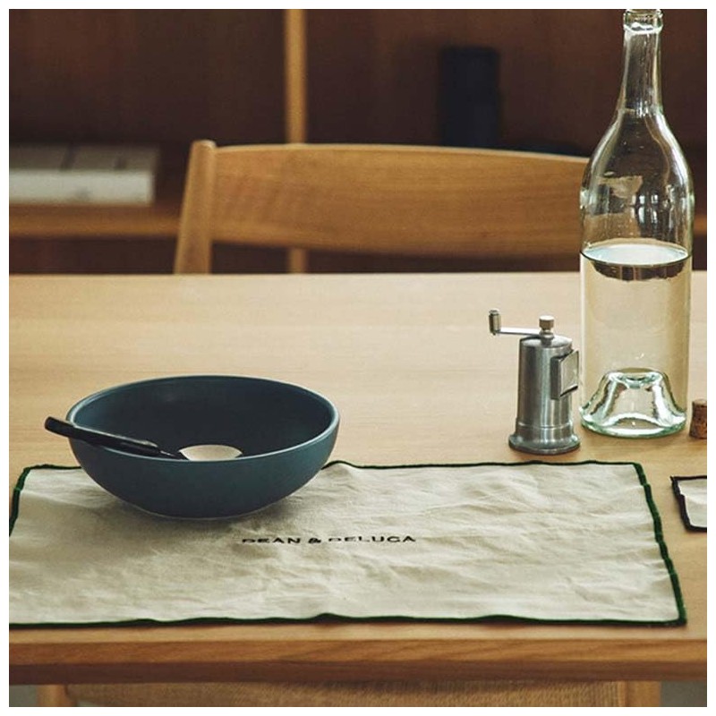 Dean and Deluca Heavy Overlock Placemat Natural x Green Approx