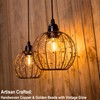 TWINKVILLA Hanging Pendant Lights, Battery Operated Outdoor Chandelier with Warm
