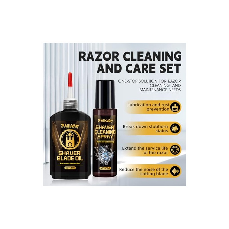 Razor Cleaner and Lubricating Oil Set for Razor Head, 120