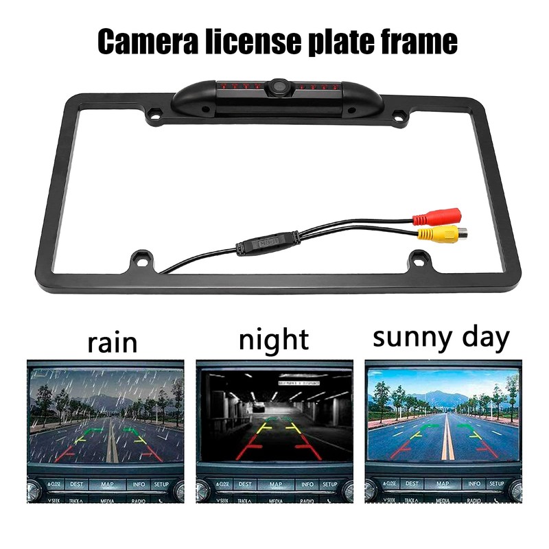 License Plate Backup Camera, Night Vision Rear View Camera with