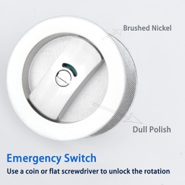 Dontay Pocket Door Color Coded Indicators Lock,Privacy (Bed/Bath) Handles Latch, 2-3/8" Backset, Hardware for 1 3/8″ to 2 3/16″ Thickness Door(Excluding Edge Pull, Brushed Nickel, Round - 2 Pack)