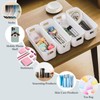 SHAIDOJIO 10Pcs White Narrow Storage Bins, 10" Long Bathroom Organizing