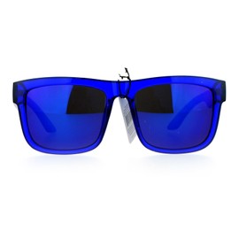 Kush Mens Neon Pop Horn Rim Sport Hipster Sunglasses Blue