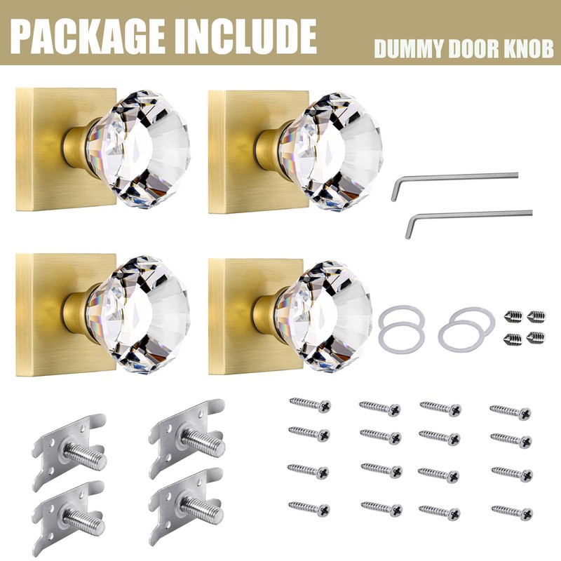 HIEMEY 4 Pack Closet and Hall Dummy Door Knob Interior,