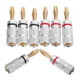TEHAUX 8pcs Banana Plug Speaker Connectors Durable Audio Accessories for Easy Installation Home Theater and Surround Sound Systems Compatible with Av Receivers and Wall Plates