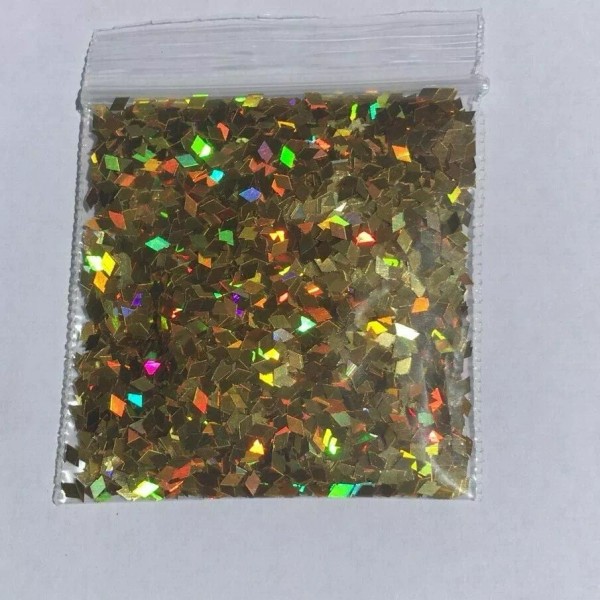 Unbranded Diamond Shape (Luxury GOLD) 2mm Glitter (1 Tbsp)-Nail Art