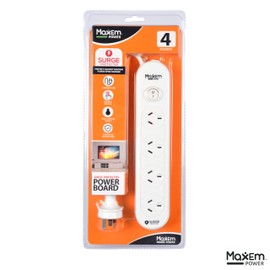MaxEm Power 4 Way Powerboard with 4 Switch