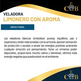 CEB 20 Pzas Veladora Limonero, Parafina Pura Con Aroma