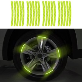 20 Pcs Car Wheel Hub Reflective Sticker, Night Reflective Safety Decoration Strip, Auto decorative reflective sticker, Waterproof Reflective Rim Sticker, Suitable for Cars, Trucks, Motorcycle