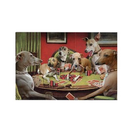 CafePress Italian Greyhound Poker Dogs Rectangle Magnet, 3"x2" Refrigerator Magnet
