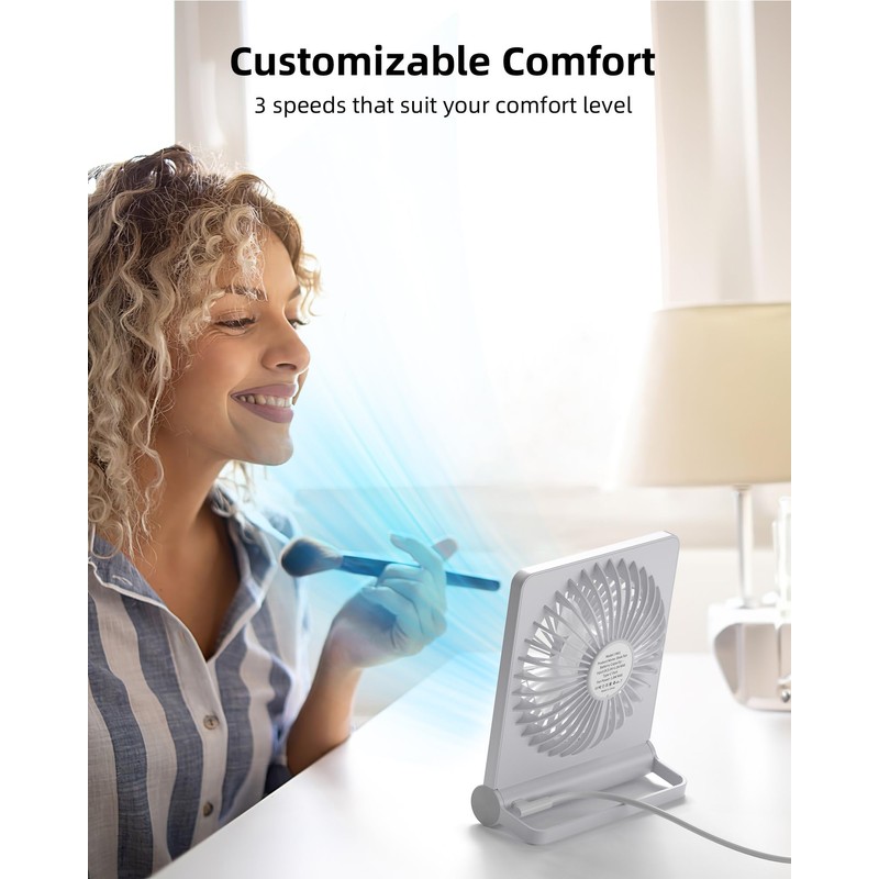 Koonie USB Fan, Strong Wind Ultra Quiet Small Desk Fan