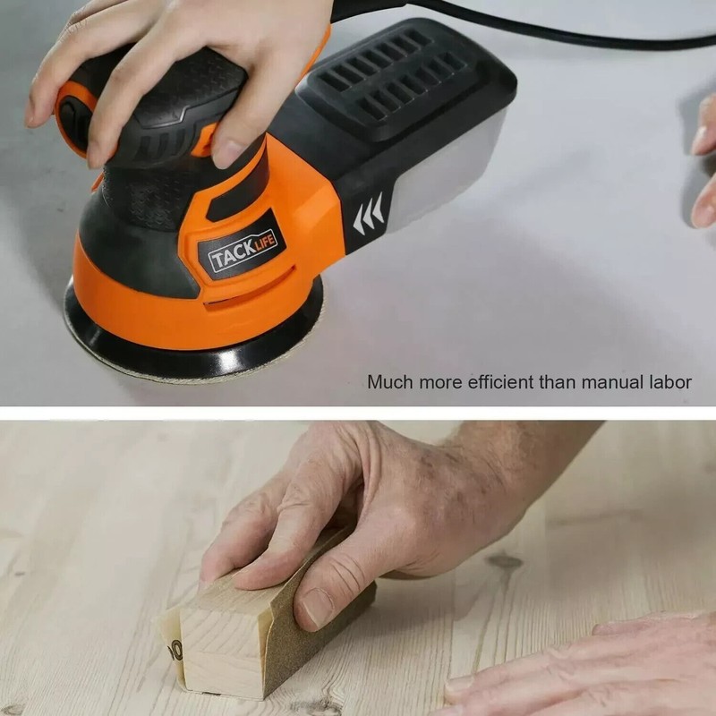 Tacklife Variable Speed 5-inch 3.0A Random Orbital Palm Sander w/