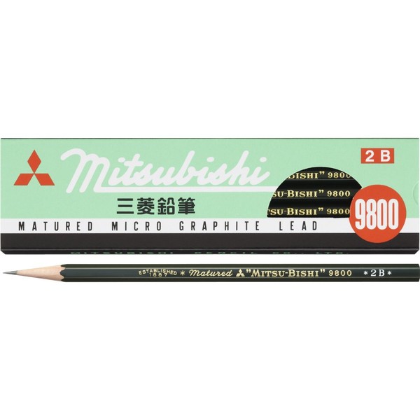 Mitsubishi Pencil K98002B 9800 2B Pencil, 1 Dozen