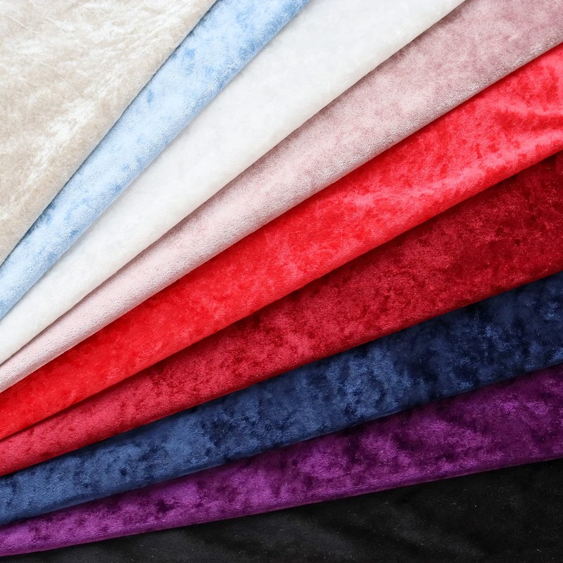 Cosmo Textile Fabric Crushed Velour Solid Color 100% Polyester 44.1