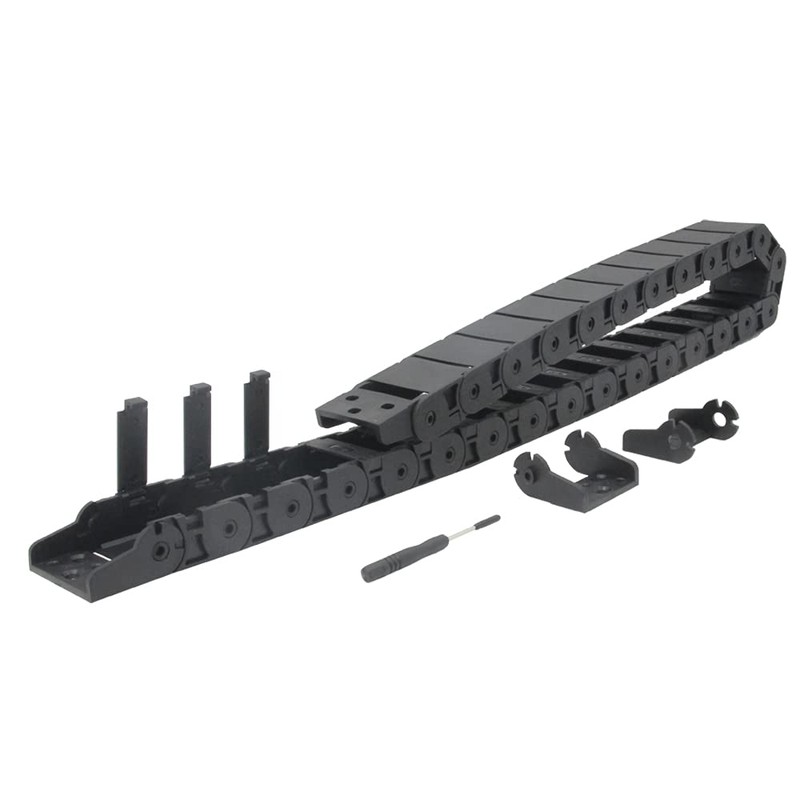 Zeberoxyz 18x37mm Drag Chain Length 1Meter Inside Open Type Black