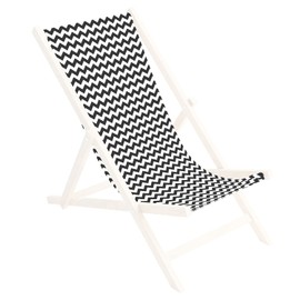 Ferocity Deck Chair Fabric Replacement Cover 131x44 cm Canvas Seat Cover Patio Lounge Garden Chairs Easy to install, Zig-Zag [119]