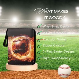 Baseball Card Binder 900 Pockets - Trading Card Binder with Sleeves, Sports Card Binder Collectible Trading Card Albums Organizer Case Fits 900 Cards with 50 Removable Sleeves for Sports Game Cards