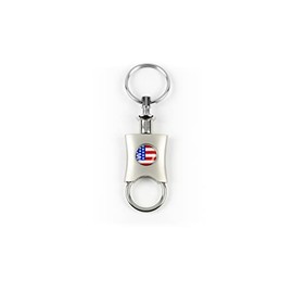 HEM HIGH-END MOTORSPORTS Pull-Apart Valet Key Fob, USA Flag Logo (Brushed Finish)