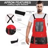 Forgica Adjustable Work Apron With Pockets - Red Aprons for