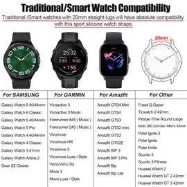 VINIUSIKI 20MM 22MM Quick Release Band Compatible with GARMIN Forerunner55 / Vívoactive 5 / Forerunner 165 Music / 245 Music/ Forerunner 265 Music/Venu 3/Venu 2 (Lake Blue, 20mm for Forerunner 55 165 245/ Vívoactive 5)