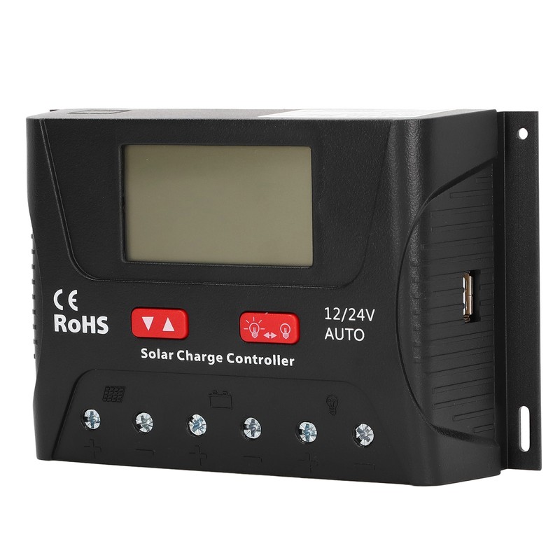 Solar Charge Discharge Controller LCD Display 3 Stage PWM Solar