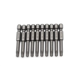 TEMO 10 Pieces T25 Torx Star Head Screwdriver Bit Set, S2 Steel 25 Point T-25 Reduced Round Shaft Screwdriver Insert Bits Hex Shank