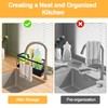 TNOMSNO Sink Organiser, Sink Organiser with Drip Tray, Kitchen Organiser