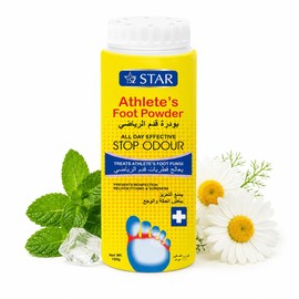 Athlete’s Foot Powder with Peppermint & Menthol 100g - Antifungal Deodorising Formula for Sweaty Smelly Feet - Moisture Absorbing Foot Care for Odour Control & Freshness