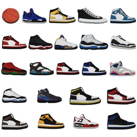 MEIEST 23 PCS Basketball Shoe Charms, Sports PVC Slippers Shoe Decoration for Boys Man,Cute Bracelet Wristband Accessories,Party Favors