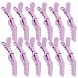 YISSION 12Pcs Purple Alligator Hair Clips for Styling Sectioning Makeup Large Duck Billed Hair Clips No Crease Hair Clip Alligator Clips for Thin Thick Hair Hair Styling Accessories for Women Girls