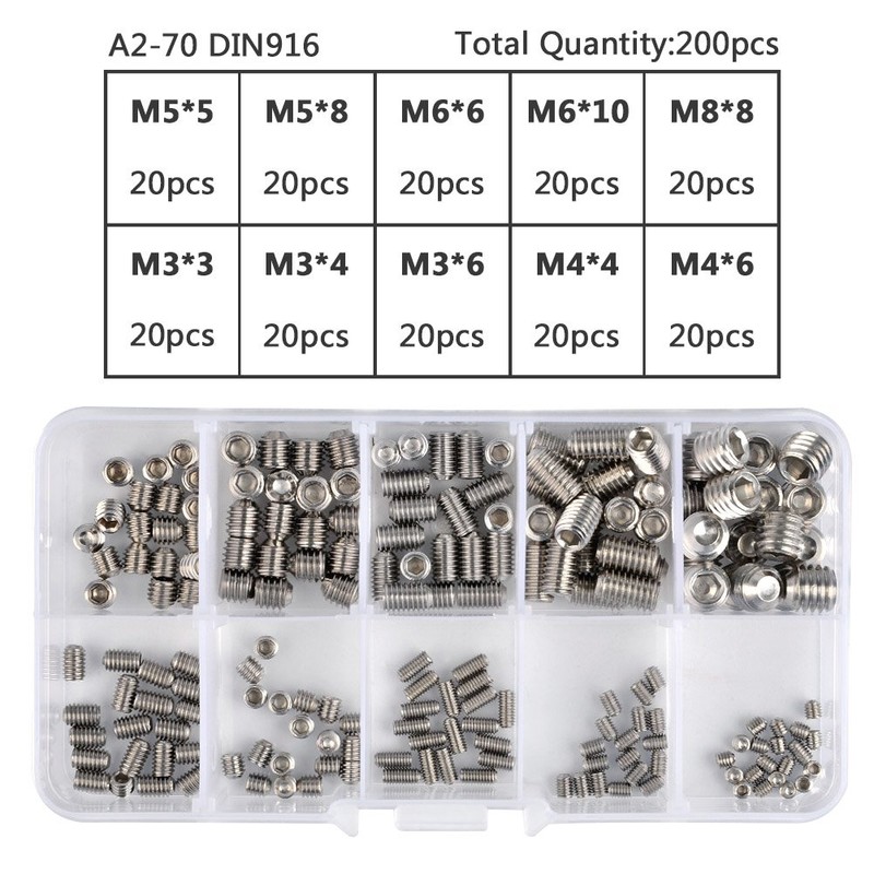 Weyeena 200pcs M3 M4 M5 M6 M8 Allen Head Socket