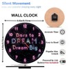 Lancholy 10-Inch Silent Wooden Wall Clock, Neon Clock Dream Big