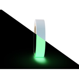T.R.U. PGD-24 Glow In The Dark Tape: 1 in. wide x 30 ft. length (Luminescent Lime Green). Photoluminescent Neon Green Tape.