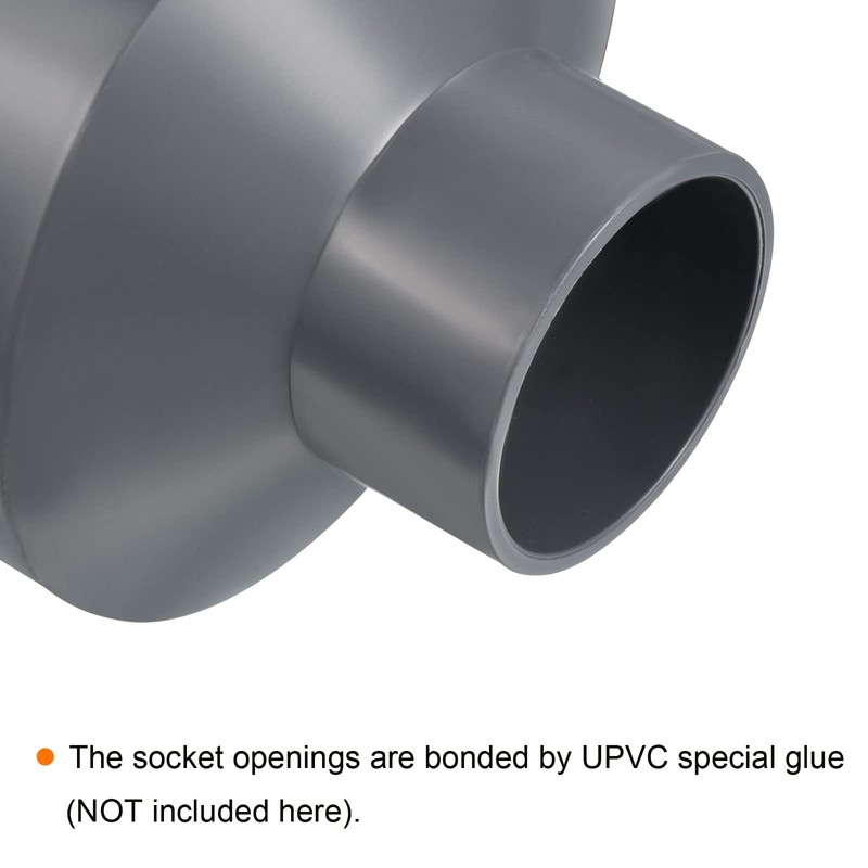 PATIKIL PVC Reducer Pipe Fitting 110x50mm, Straight Coupling Adapter Connector,