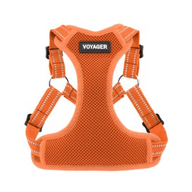 Best Pet Supplies Voyager Adjustable Dog Vest Harness Breathable No Pull Harness for Small, Medium, Large Dogs, Harness for Walking, Jogging, Easy Step-in, Reflective Stripes - Orange, XS
