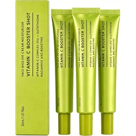 Vitamina C con Glutatión y Vitamina E, Sérum Facial Brillo y Antiarrugas, Tratamiento Unifica el Tono, Uso Diario,Suaviza la Piel, Vitamin C Booster Shot (3PC)