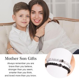 CheersLife Mum Son Gifts, Mother Son Bracelets Gift Christmas Birthday Gift Back to School Gifts Bracelet for 2 3 4 5 6 7 8 9 10 Year Old Son Mum Gifts from Mother Son