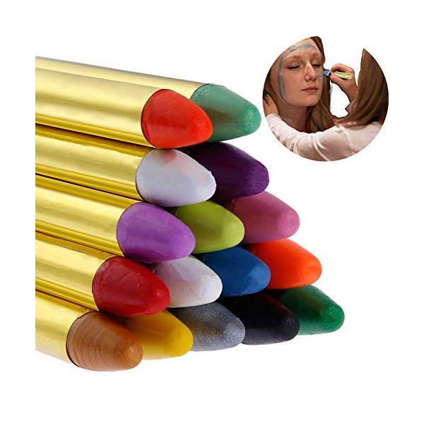 Faburo Face Paint Kit 16pcs Face Paint Crayons for Kids Adults Body Art