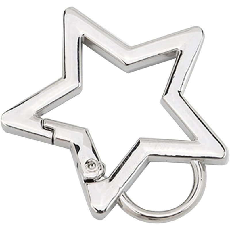 Star-Shaped Stainless Steel Keychain Clip - Carabiner Snap Hooks with