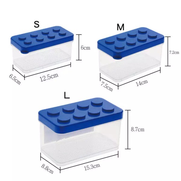Unbranded Building Blocks Plastic Storage Box Clear Box with Clear