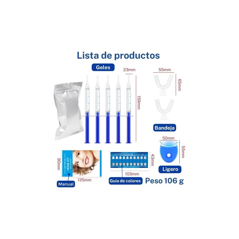 Kit De Blanquear Dientes Lampara Led Gel Dental 7 En
