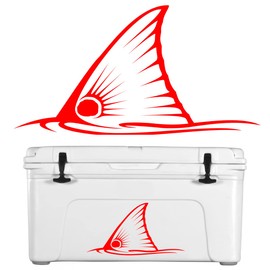 Tailing Redfish Fishing Decals in Red Vinyl Fishing Stickers UV Protected Fish Stickers by Skiff Life 10"X5" / Facing Right