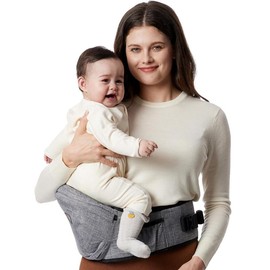 Momcozy Hip Seat Baby Carrier, Adjustable Ergonomic Carrier with Various Pockets for Newborns & Toddlers up to 45lbs Portable Mother Mom Gift Convenient Travel Gifts wild  bird back baby baby carriers Ergonomic Baby Carrier with Hip Seat - Color: Grey, S