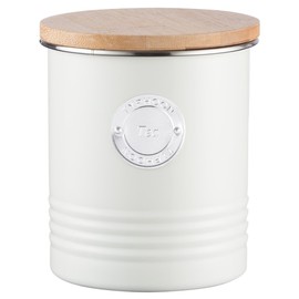 Typhoon TYP Tea Canister 1L CRM 1400.974, Steel, Cream, 11 x 11 x 13.5 cm