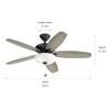 52 Inch Renew Select led Beiling Fan in Satin Black,