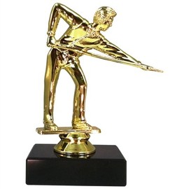 Male Billiards - Pool Figure on Marble Base Trophy